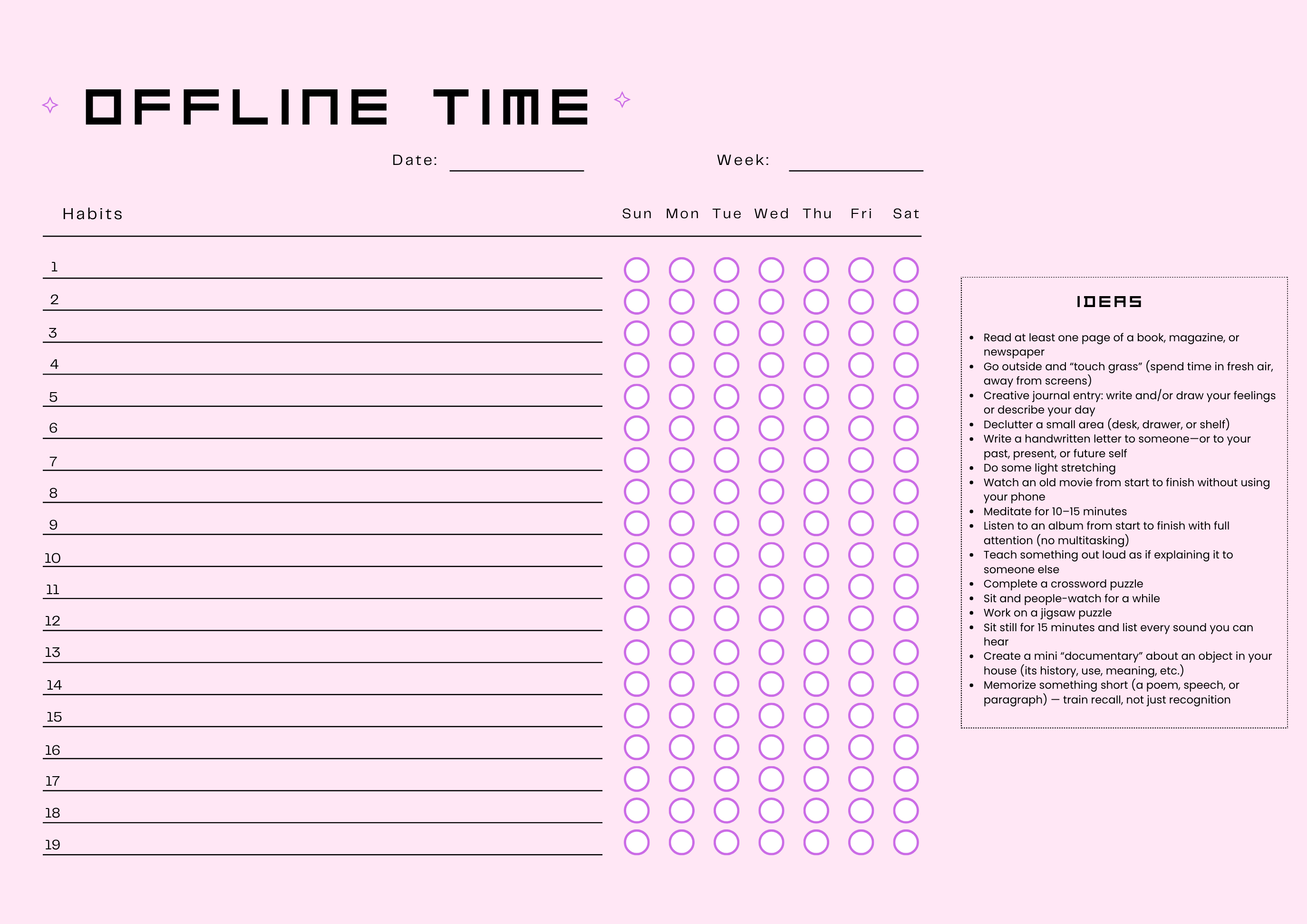 Free Habit Tracker - Offline Ideas